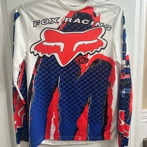 Fox Racing Red and Blue Long Sleeve Shirt